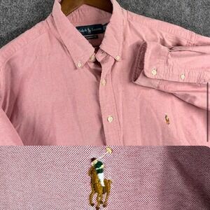 Ralph Lauren Classic Fit Button Down Shirt Pink Mens 2XB Big Pony Logo